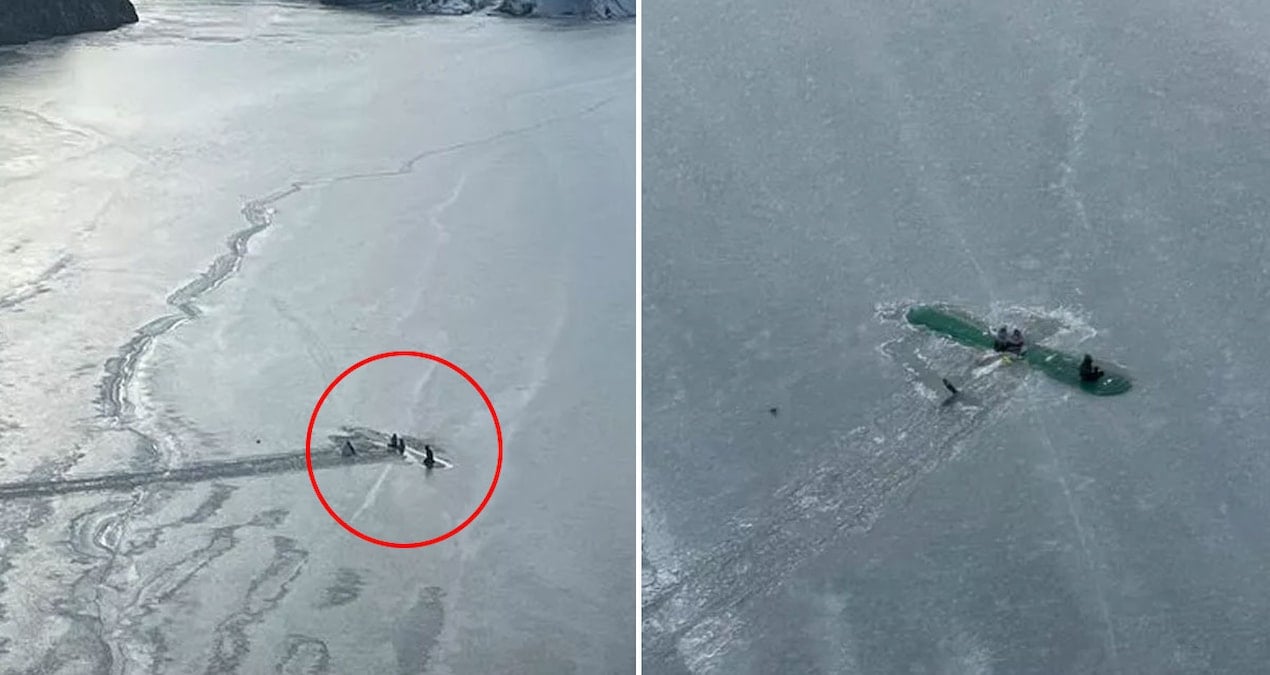 Buzlu göle düşen uçaktan dahiyane taktikle kurtuldular